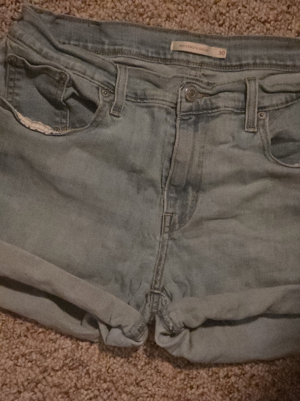 Levi's Distressed Denim Shorts - Blue - Picture 4 of 5